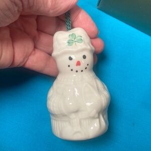 Belleek Snowman Bell Ornament.